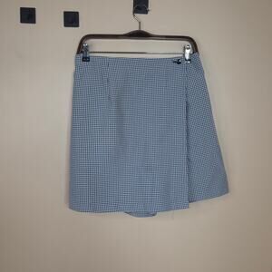 Vintage 90s Fashion Bug High Rise Wrap Skort in Black White Gingham Size 16
